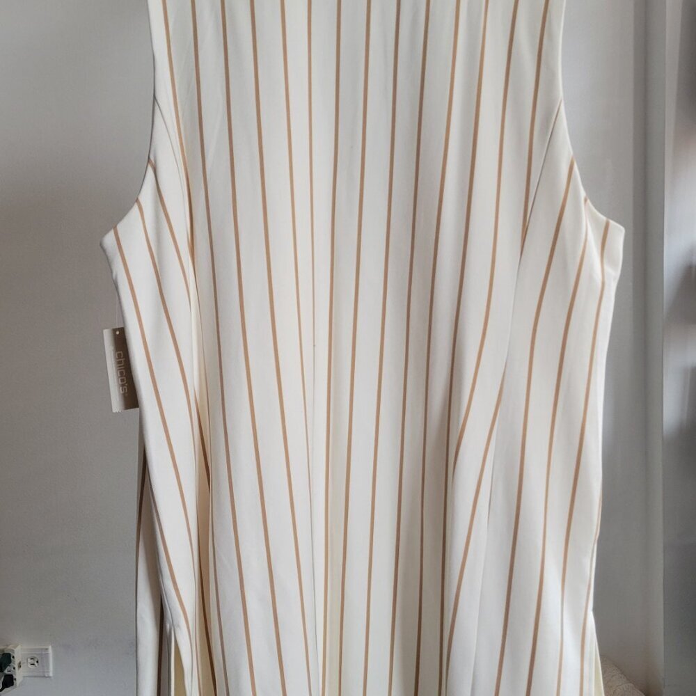 NWT CHICO Elongated Ponte Striped Vest/Jacket (Size: 4) - Picture 4 of 8